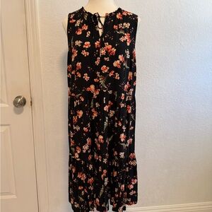 Old Navy Black Floral Midi Dress